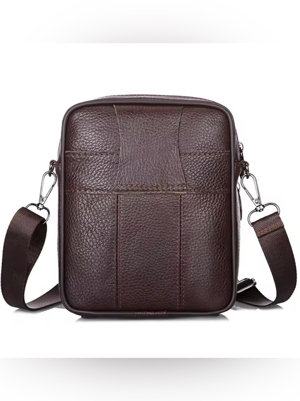 New Genuine Leather Crossbody Bag Vertical Trendy Multifunctional Shoulder Bag - Picture 3 of 7
